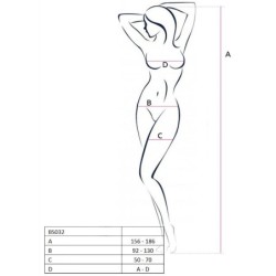 Woman Bs032 Bodystocking Melns Viens Izmērs