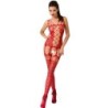 Woman Bs054 Bodystocking Rot Einheitsgröße