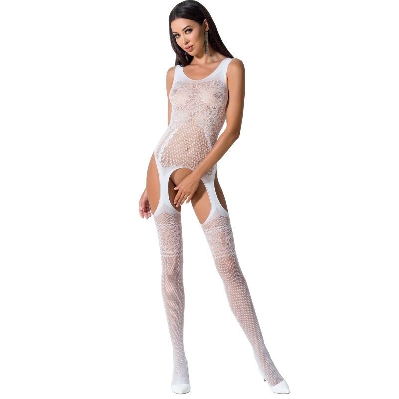 Woman Bs061 Bodystocking Bianco Taglia Unica
