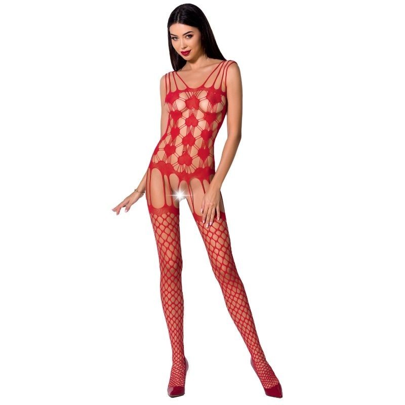 Woman Bs067 Bodystocking Vermelho Tamanho Único