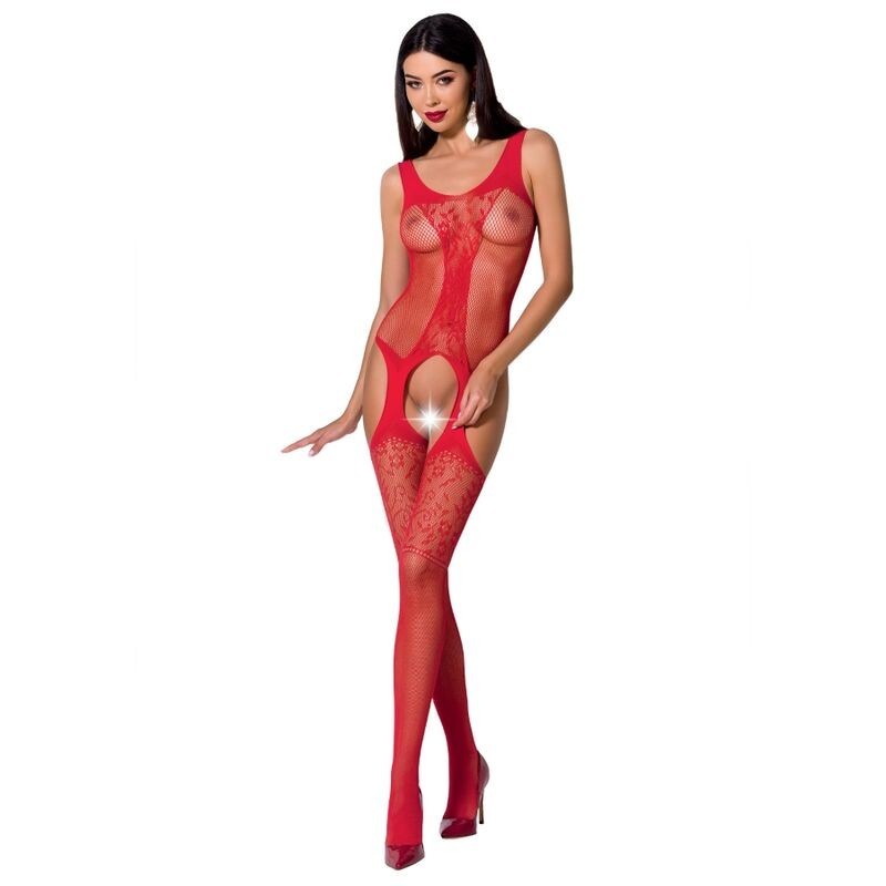 Woman Bs072 Bodystocking Viens Izmērs Sarkans