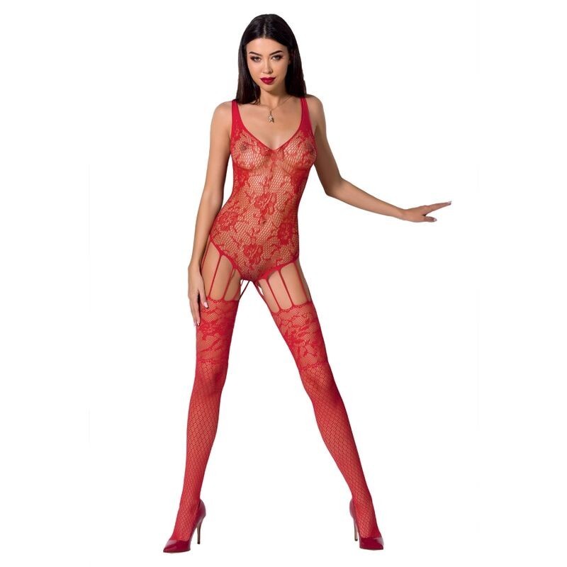 Woman Bs074 Bodystocking Yksi Koko Punainen
