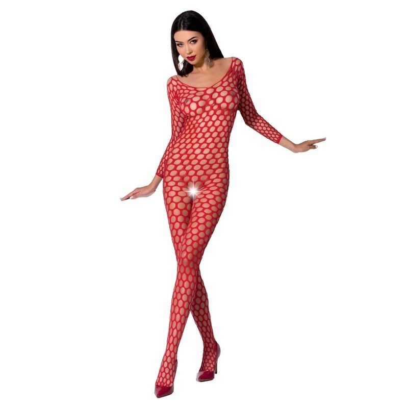 Woman Bs077 Bodystocking Talla Única Vermell