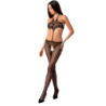 Woman Bs080 Bodystocking Schwarz Einheitsgröße