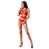 Woman Bs083 Teddy Body in Rete Rosso Taglia Unica