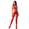 Naiste Bs084 Bodystocking Punane Üks Suurus