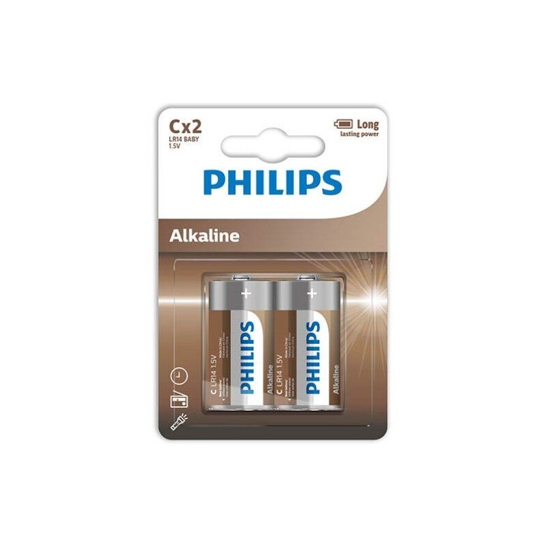 Philips - Alkaline Batteri C Lr14 Blister*2