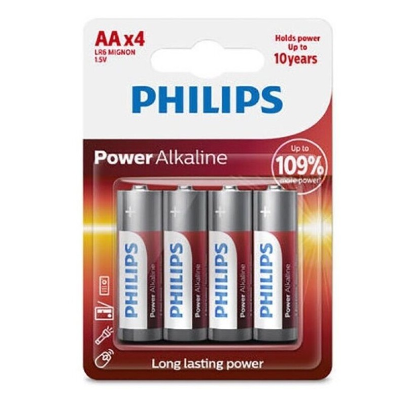 Philips - Power Alkaline Batterie Aa Lr6 Blister*4