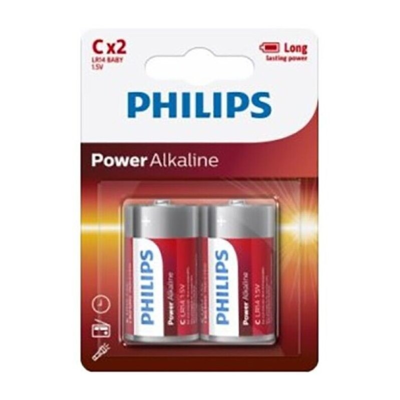 Philips - Power Alkaline Pilha C Lr14 Blister*2