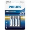 Philips - Pila alcalina Ultra Aaa Lr03 Blíster*4