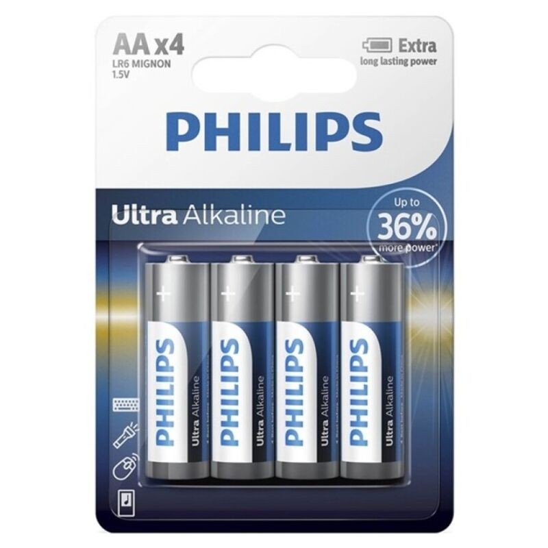 Philips - Ultra Alkaline Aa Lr6 Blistieris*4 Baterijas