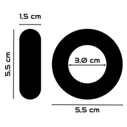 Super Flexível e Resistente Anel Peniano 5.5Cm Pr06 Clear