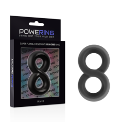 Super Flexível e Resistente Anel Peniano e Testículos Pr12 Preto