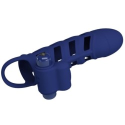Altaf Vibrating Cock Ring With Blue Silicone Sleeve