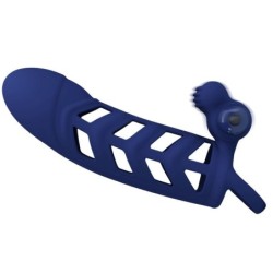 Altaf Anel Vibratório Com Capa de Silicone Azul