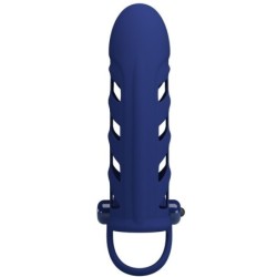 Altaf Vibrating Cock Ring With Blue Silicone Sleeve