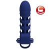 Altaf Vibrating Cock Ring With Blue Silicone Sleeve