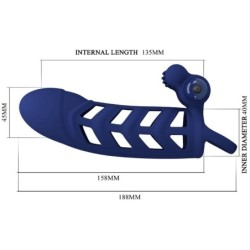 Altaf Vibrating Cock Ring With Blue Silicone Sleeve