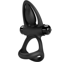 Anillo Vibrador 10 Vibraciones Silicona Negro
