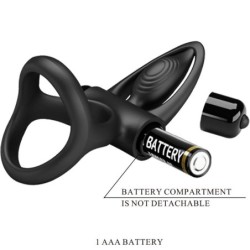 Vibrating Cock Ring 10 Vibrations Silicone Black