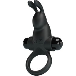 Vibrerende Ring + Rabbit Clitoris Stimulator 10 Vibrationer Sort