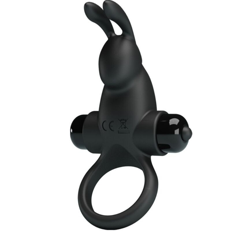 Inel Vibrator + Stimulator Rabbit Clitoris 10 Vibrații Negru