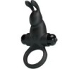 Vibrerende Ring + Rabbit Clitoris Stimulator 10 Vibrationer Sort