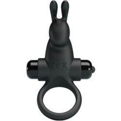 Vibrerende Ring + Rabbit Clitoris Stimulator 10 Vibrationer Sort