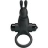 Vibrerende Ring + Rabbit Clitoris Stimulator 10 Vibrationer Sort