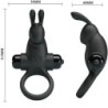 Vibrerende Ring + Rabbit Clitoris Stimulator 10 Vibrationer Sort