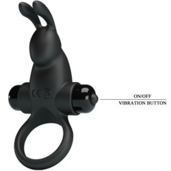 Vibrerende Ring + Rabbit Clitoris Stimulator 10 Vibrationer Sort