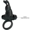 Vibrerende Ring + Rabbit Clitoris Stimulator 10 Vibrationer Sort