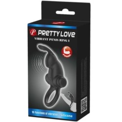 Vibrerende Ring + Rabbit Clitoris Stimulator 10 Vibrationer Sort