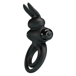 Inel Vibrator Iii Iepure Pentru Penis Negru