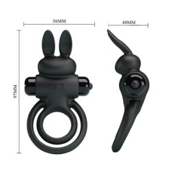 Anello Vibrante Iii Coniglio Per Pene Nero