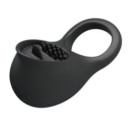 Anel Vibratório Peniano com Língua Preto
