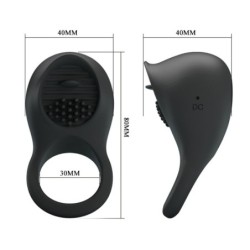 Anel Vibratório Peniano com Língua Preto