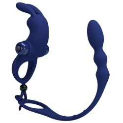 Ayad Anello Vibrante Rabbit Con Plug Blu