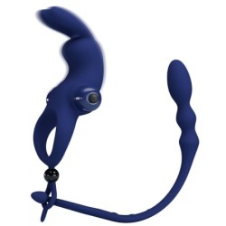 Ayad Anel Vibratório Rabbit Com Plug Azul