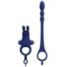 Ayad Anillo Vibrador Rabbit Con Plug Azul