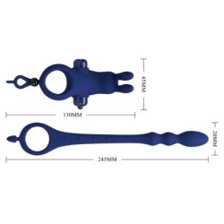 Ayad Anel Vibratório Rabbit Com Plug Azul