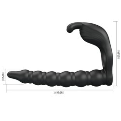 Blackney Anillo Pene Con Plug Vibrador Negro