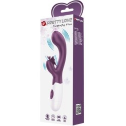 Butterfly Kiss Vibrador Rabbit & Estimulador Ponto G Roxo