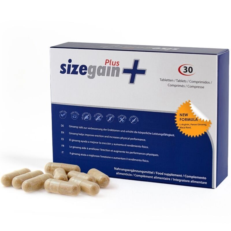 Sizegain Plus tabletės varpos pailginimui