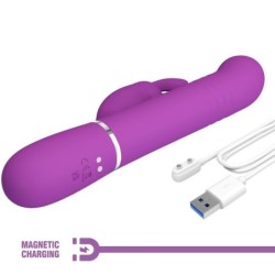 Coale Vibrador Rabbit Multifunções 4 Em 1 Roxo