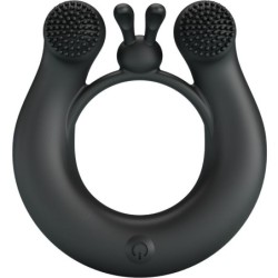 Dahlia Vibrator Ring + Clitoris Stimulator 12 Vibrationer Sort