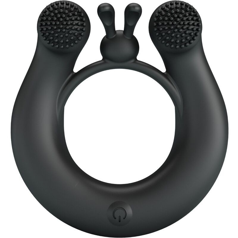 Dahlia Vibrator Ring + Clitoris Stimulator 12 Vibrationer Sort