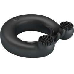 Dahlia Vibrator Ring + Clitoris Stimulator 12 Vibrationer Sort