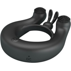 Dahlia Vibrator Ring + Clitoris Stimulator 12 Vibrationer Sort