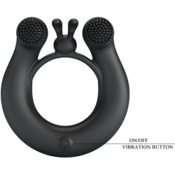 Dahlia Vibrator Ring + Clitoris Stimulator 12 Vibrationer Sort